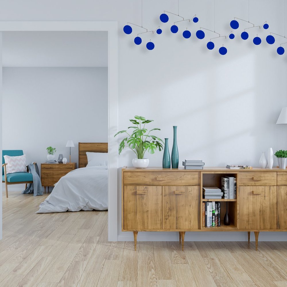 Navy Blue MODular Atomic Mobile Hanging Art